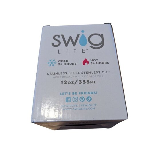 Swig Life Stainless Steel Stemless Wine Cup 12 oz Rose Brand New in Box - Picture 4 of 5